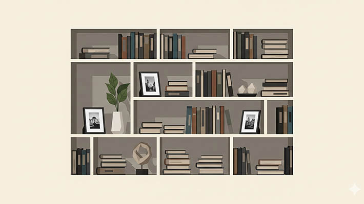 Bücherregal-Tricks-Ordnung Bücherregal-Tricks-Ordnung