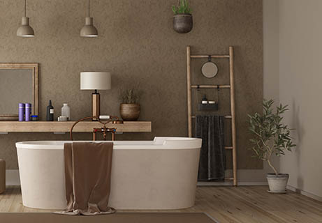 Badezimmer-Deko-Ideen-Leiter-Holz Badezimmer-Deko-Ideen-Leiter-Holz